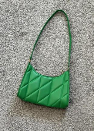 Яркая зеленая сумка на плечо, кросс боди6 фото
