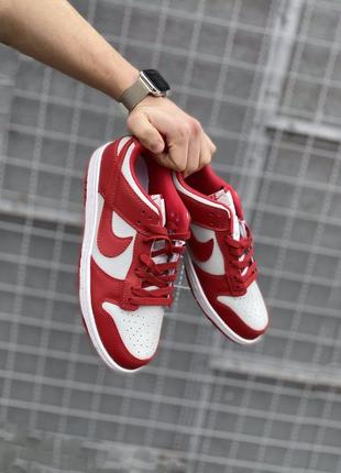 Мужские кроссовки nike sb dunk red &amp;white4 фото