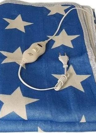 Простирадло-грілка electric blanket електропростирадло 150*170 синя з зірками  512695vi
