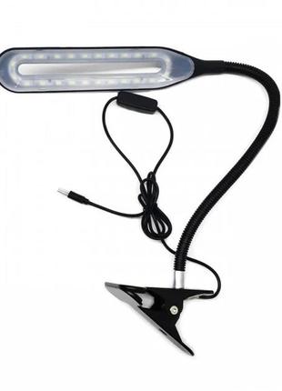 Настільна лампа на прищіпці світлодіодна xsd 206 гнучка usb чорна  511161vi