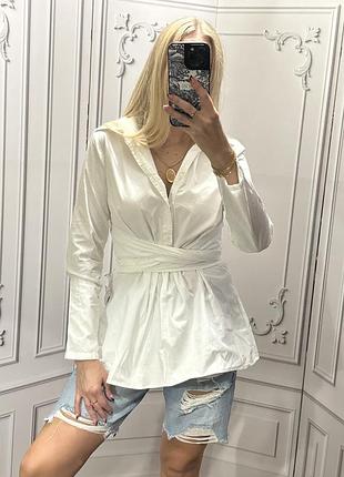 Шикарна блуза сорочка від дорогого французького бренду clara collis paris з зав’язками