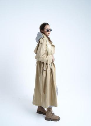 Жіночий  тренч пальто на весну або осінь,сірий,бежевий і чорний2 фото