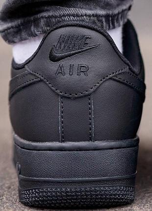 🖤nike air force 1 classic premium black (матовая кожа)6 фото