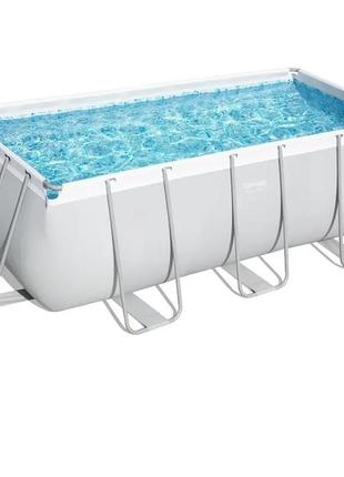 Каркасний прямокутний басейн bestway power steel frame pool 412 х 201 х 122 см + пісочний фільтр + драбина5 фото