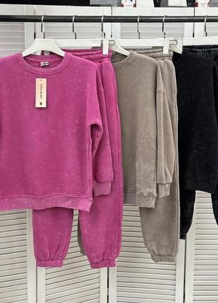 Жіночий спортивний повсякденний костюм в техніці тай дай tay day варенка світшот худі батник джогери джоггери базовий стильний тренд зара zar