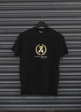 Чоловіча футболка бавовняна чорна polo ralph lauren 100% cotton / поло літній одяг3 фото