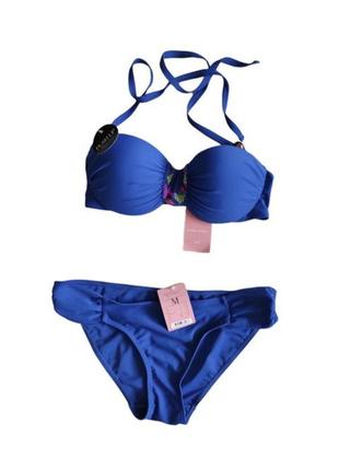 Hunkemoller купальник раздельный синий женский комплект набор трусики бюстгалтер трусы левчик фирменный новый