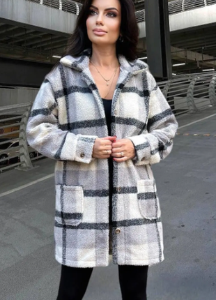 Пальто,, кардиган, подовжена сорочка тедді баранчик oversize 4 кольори 42-46;48-52 av873-4060rве
