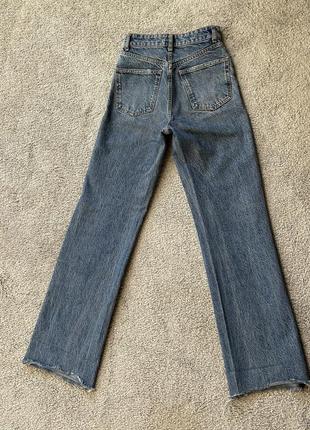 Прямые джинсы zara с разрезами на коленях, трубы, кюлоты8 фото