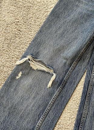 Прямые джинсы zara с разрезами на коленях, трубы, кюлоты5 фото