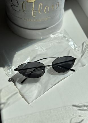 Окуляри трендові сонцезахисні очки чорні6 фото