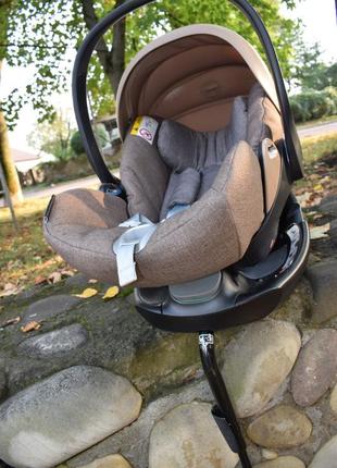 Автокресло сайбекс cybex cashmere beige beige база q fix