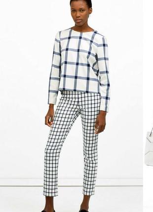 Штани, брюки zara в клітинку