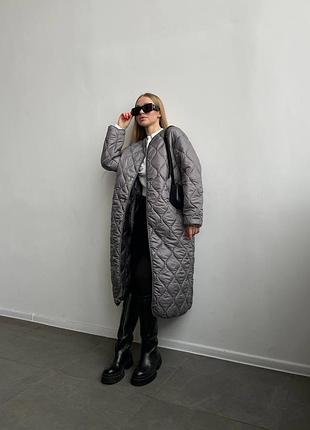 Жіноче осіннє демісезонне стьогане стьобане пальто,куртка,женское демисезонное осенние пальто стёганое6 фото