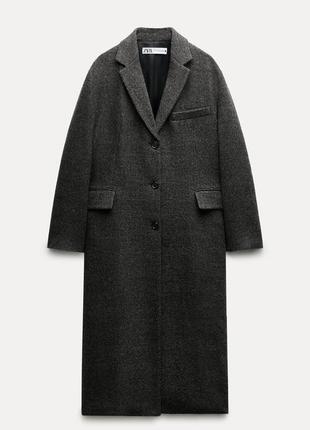 Новое шерстяное пальто zara