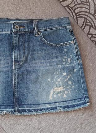 Синя джинсова міні спідниця old navy2 фото