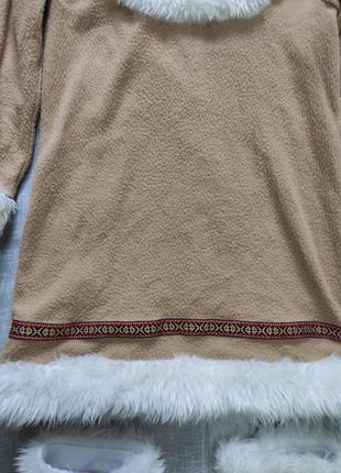 Карнавальное платье эскимос чукча на 8-10роков3 фото