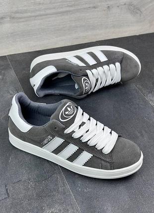 Чоловічі кросівки з натурального нубуку преміум якості в стилі adidas campus