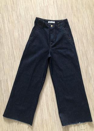 Кюлоты джинсы цвета индиго от zara, размер 34 (s-m)