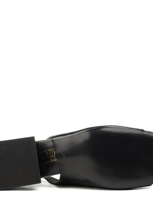 Босоножки женские черные на каблуке с декором 1293л7 фото