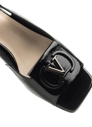 Босоножки женские черные на каблуке с декором 1293л6 фото