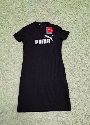 Стильне чорне спортивне плаття — футболка puma оригінал сукня4 фото