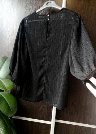 Шикарная, новая, стильная блуза блузка чёрная.7 фото