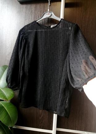 Шикарная, новая, стильная блуза блузка чёрная.3 фото