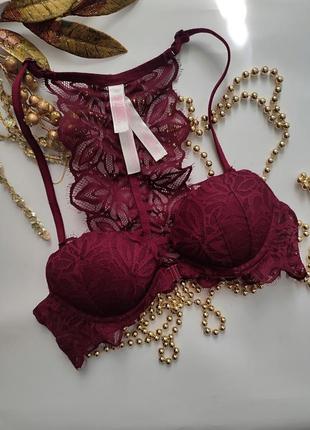 Victoria's secret pink 70a push up 32a бюстик бюстгальтер бралет