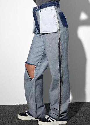 Женские двухсторонние джинсы в стиле grunge5 фото