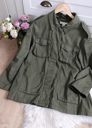 1+1=4🎈хаки-рубашка-куртка карго свободного кроя от h&m, размер s-xl
