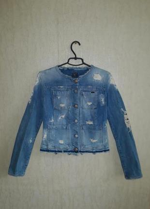 Оригинальная джинсовая куртка пиджак guess