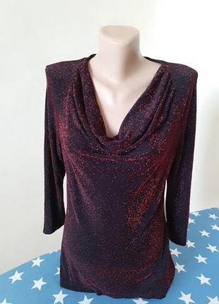 Кофта блуза с металлической нитью женская1 фото