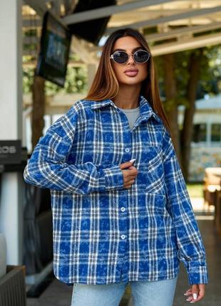 Рубашка варочка в клетку свободного кроя oversize
