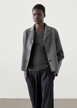 Короткое пальто-пиджак из смеси шерсти massimo dutti 6406/726