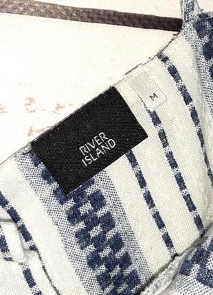 1+1=3 стильный бело-синий топ блуза в полоску river island, размер 46 - 486 фото