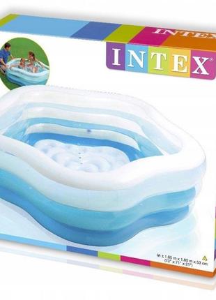 Басейн надувний intex дитячий шестигранний "морська зірка" 185 х 180 х 53 см з м'яким дном5 фото