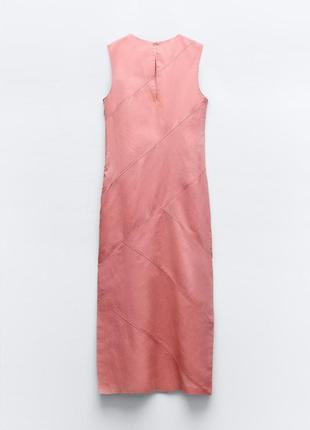 Платье миди с льном от zara, размер м, xl*5 фото