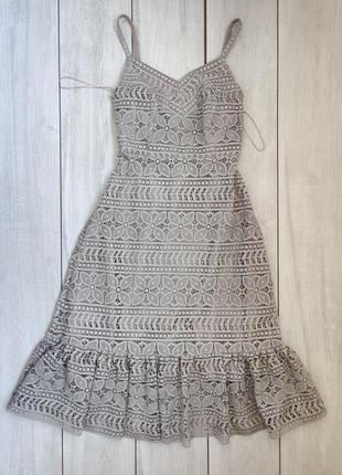 Качественное легкое ажурное платье из кружева 10 р s-m