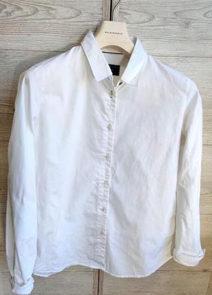 Чоловіча бавовняна біла сорочка marc o'polo оригінал у casual-стилі розмір 44 (xl)