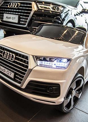 Електромобіль дитячий легковий одномісний  audi q7 колеса eva білий
