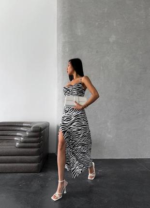Жіноча стильна сукня принт зебра софт7 фото