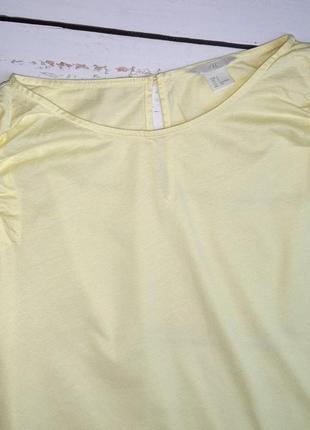 1+1=3 красивая натуральная лимонная блуза футболка h&amp;m, размер 44 - 466 фото