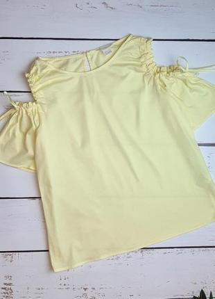 1+1=3 красивая натуральная лимонная блуза футболка h&amp;m, размер 44 - 462 фото