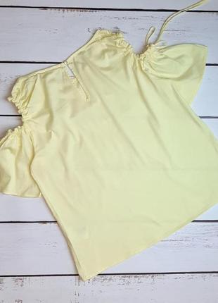 1+1=3 красивая натуральная лимонная блуза футболка h&amp;m, размер 44 - 465 фото