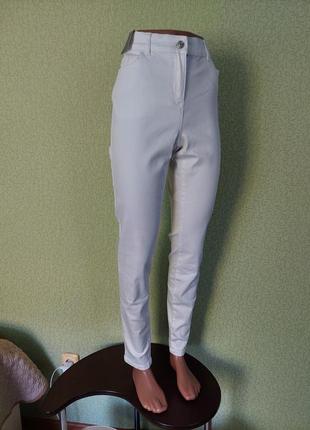 Белые базовые джинсы скинни стрейч4 фото