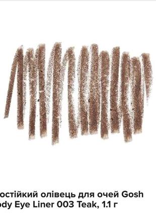 Водостійкий коричневий олівець для очей gosh