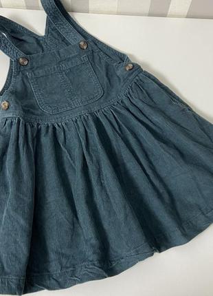 Вельветовый зумрудный сарафан next 104/110 рост, 5/6 лет