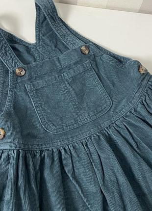 Вельветовый зумрудный сарафан next 104/110 рост, 5/6 лет