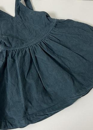 Вельветовый зумрудный сарафан next 104/110 рост, 5/6 лет